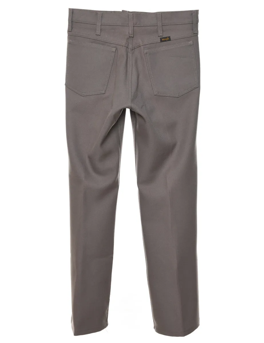 1970s Wrangler Grey Straight-Fit Smart Trousers - W30 L21