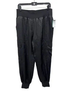 5a7 Cinq a Sept Size S Black Viscose & Polyester Elastic Waist Coated Pants