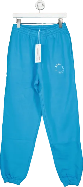 7 Days Active Blue 100% Organic Soft Cotton Monday Joggers UK M