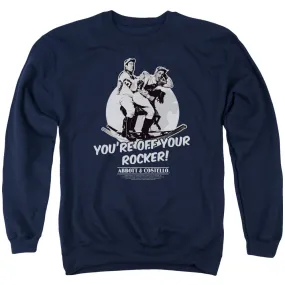 Abbott & Costello Off Your Rocker Mens Crewneck Sweatshirt Navy Blue