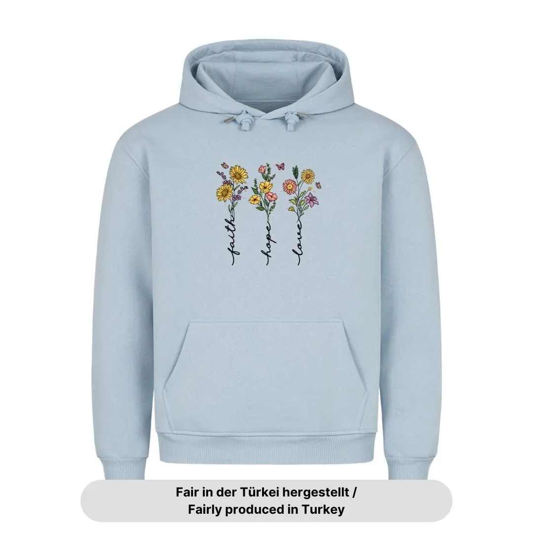 Aktion: Faith Hope Love Flower Hoodie