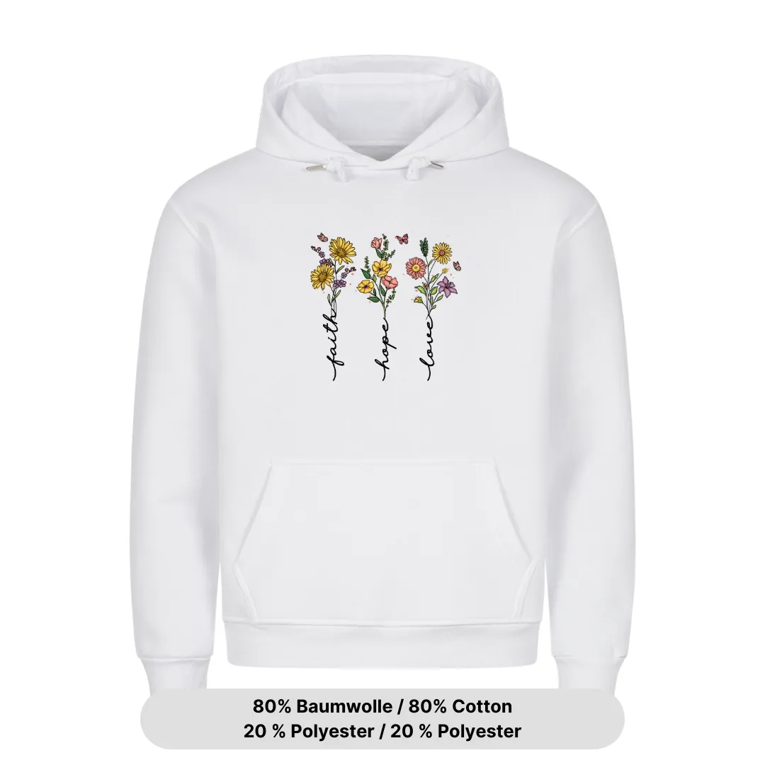 Aktion: Faith Hope Love Flower Hoodie