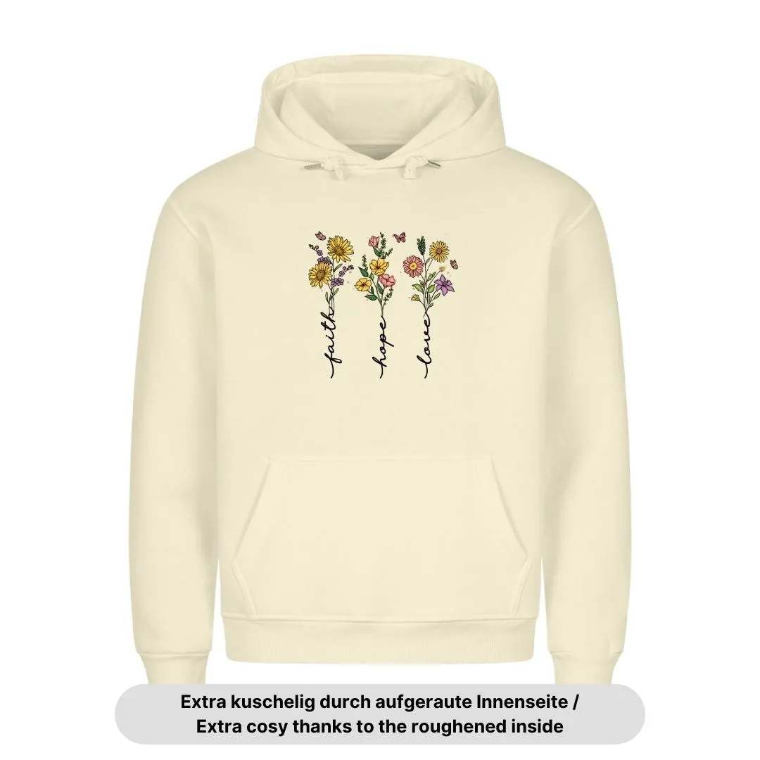 Aktion: Faith Hope Love Flower Hoodie