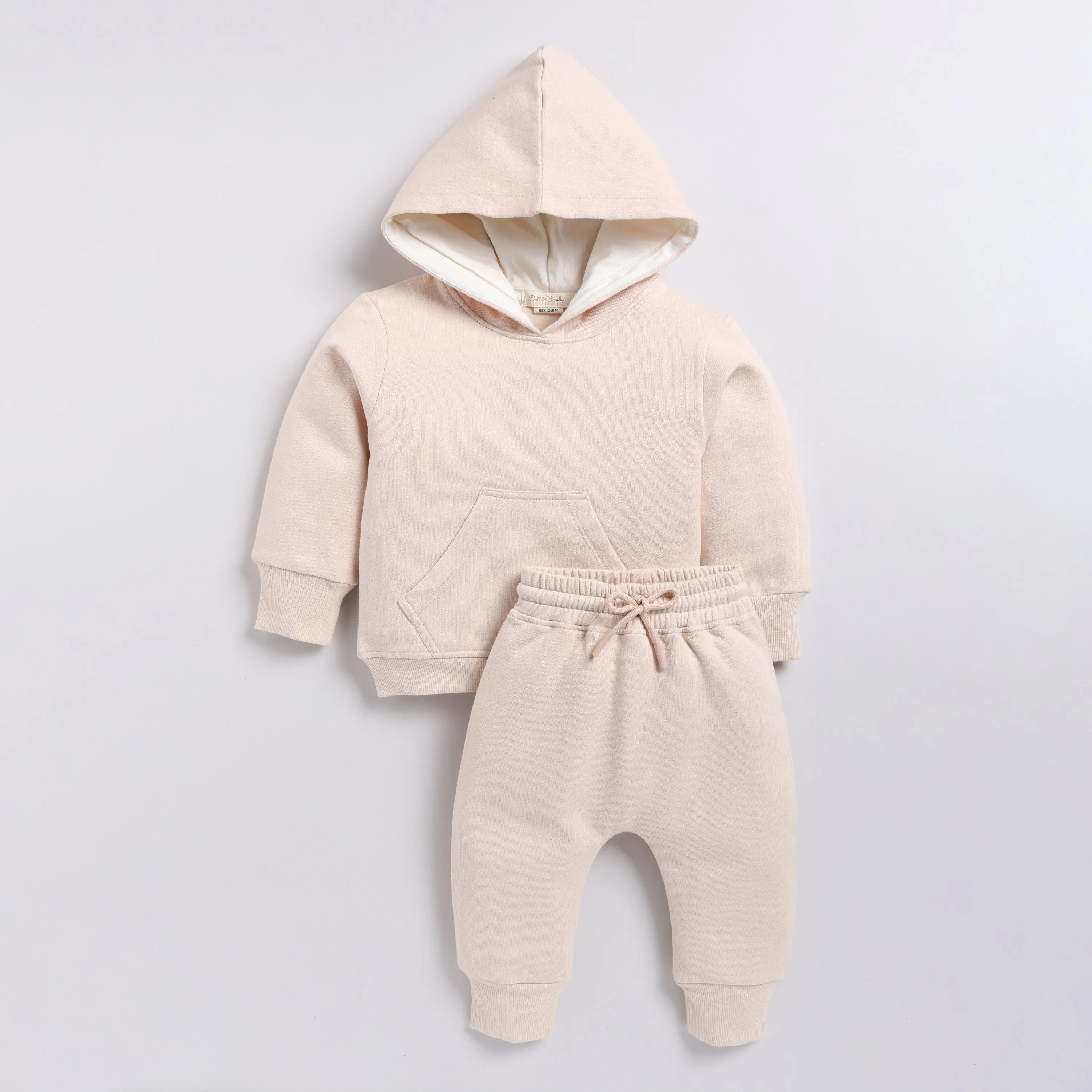 Almond Organic Fleece Hoodie & Jogger Set