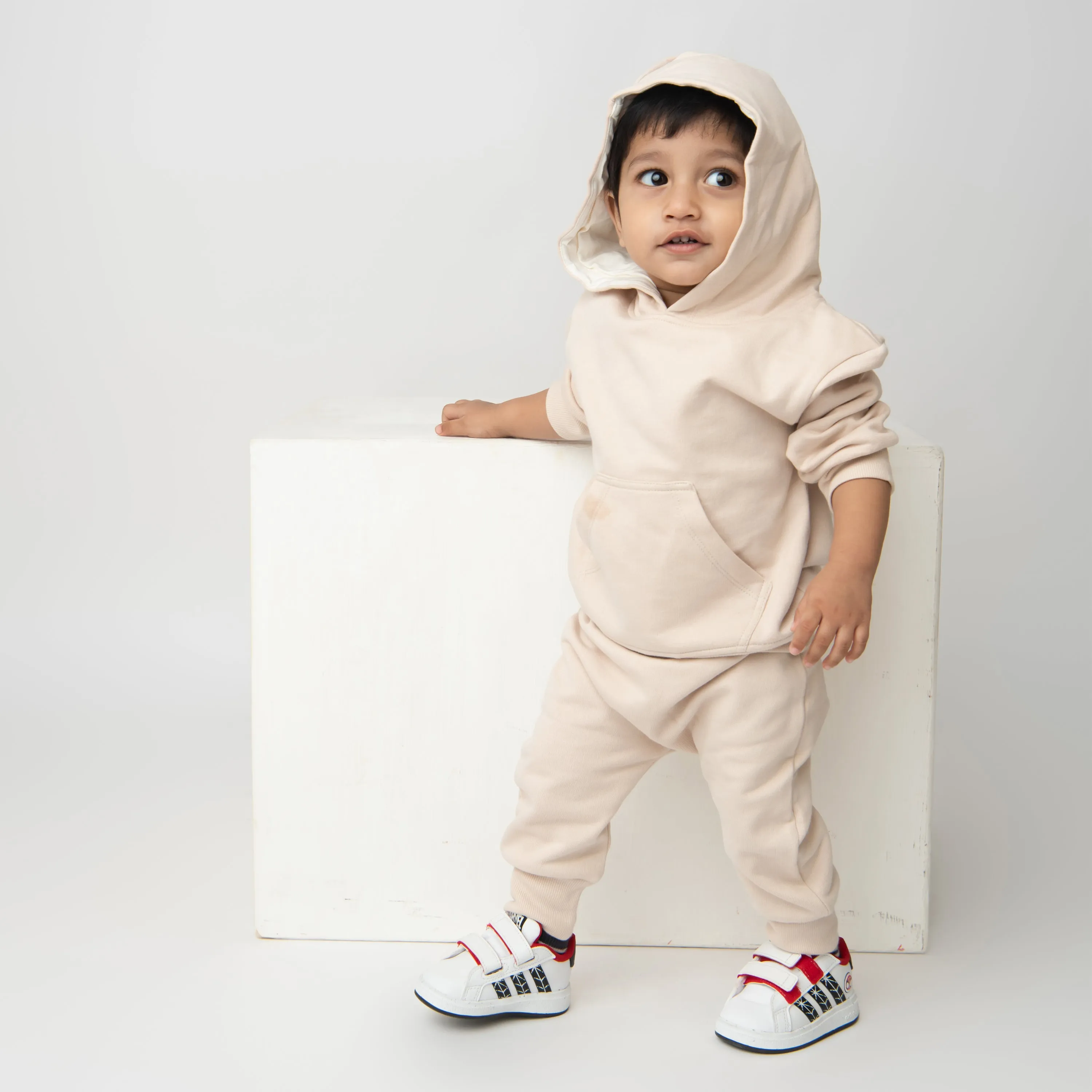 Almond Organic Fleece Hoodie & Jogger Set