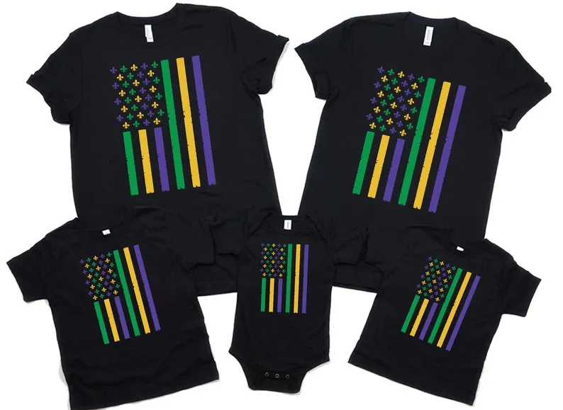 American Flag Mardi Gras T-Shirt