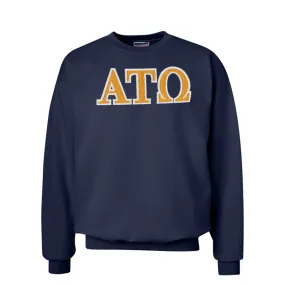 ATO Navy Crew Neck Sweatshirt with Sewn On Letters