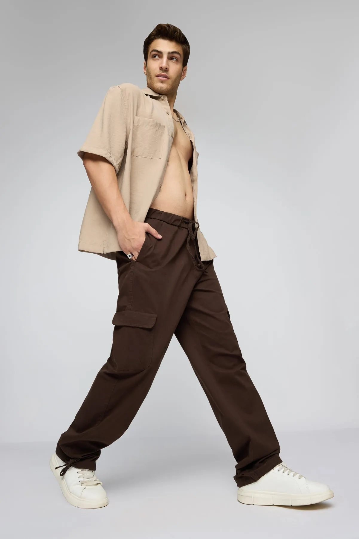 Aztec Brown Men's Relaxed Fit Cargo Pants