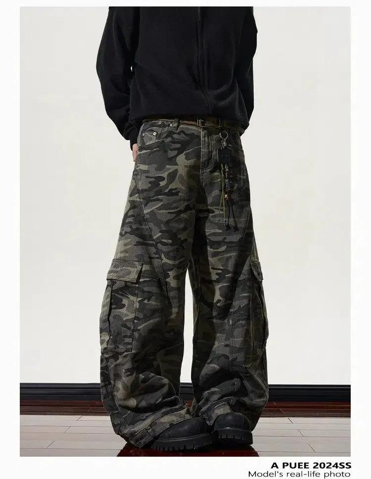 Baggy Fit Camouflage Cargo Pants