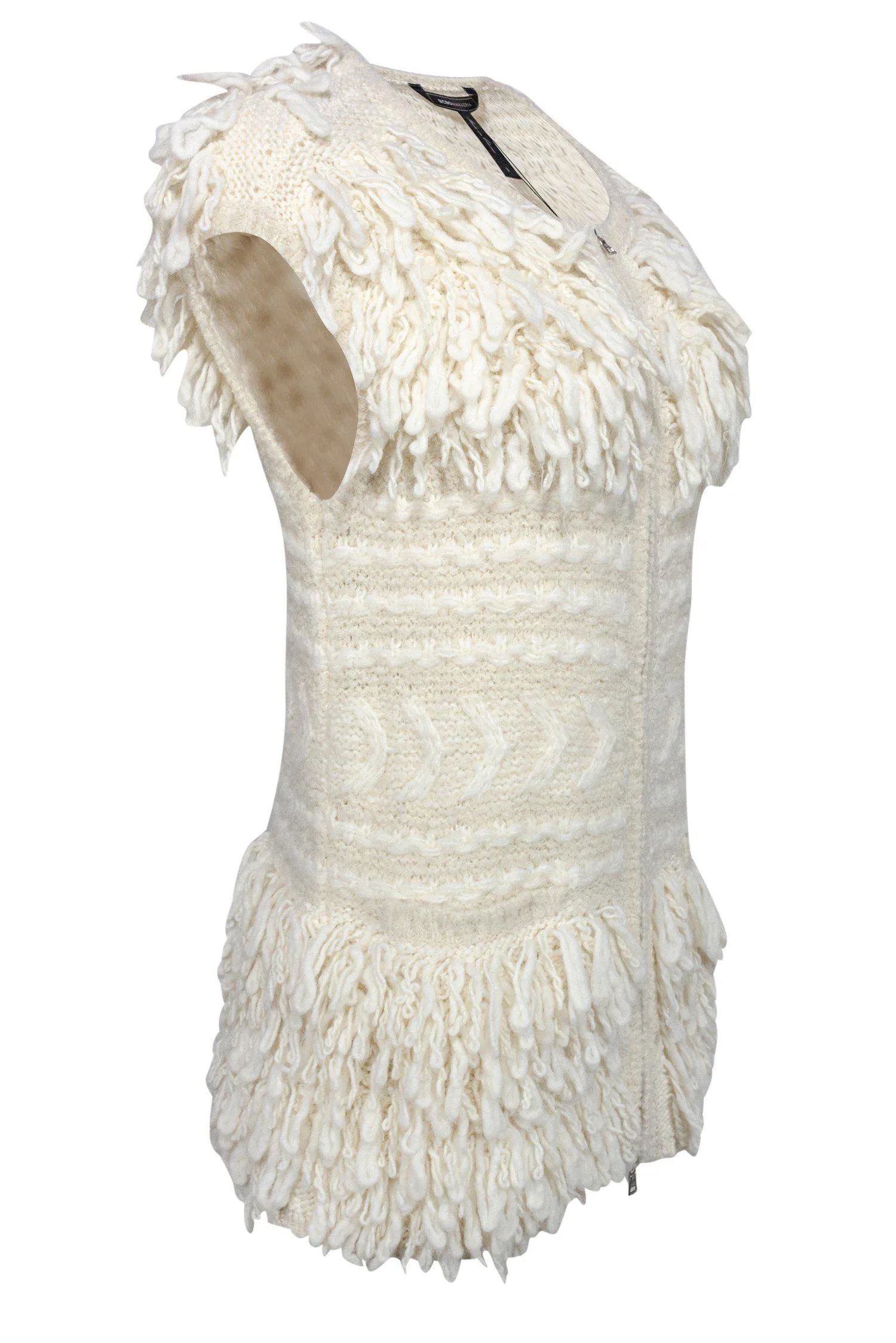 BCBG Max Azria - Cream Wool Blend Knit Vest Sz S