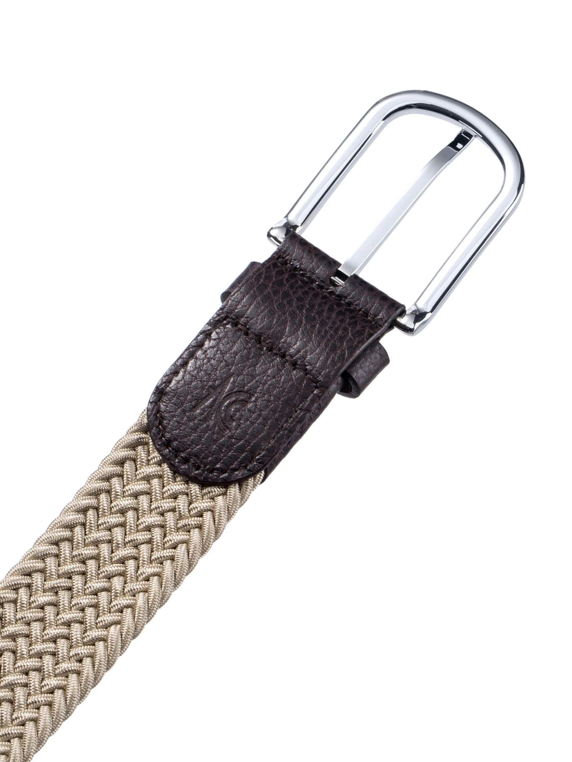 Beige Stretch Braided Belt