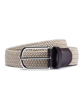 Beige Stretch Braided Belt