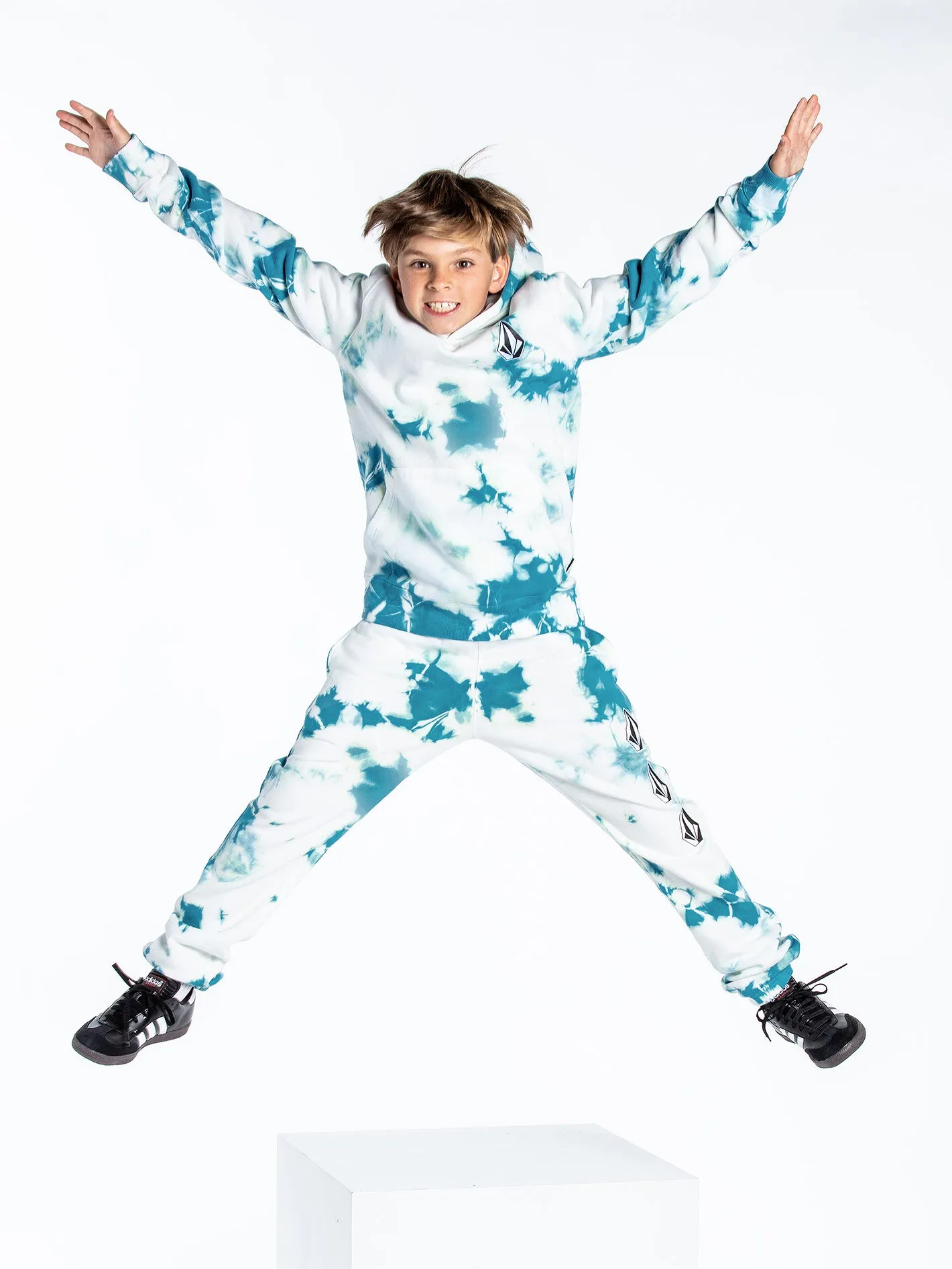 Big Boys Iconic Stone Fleece Pants - Lime Tie Dye