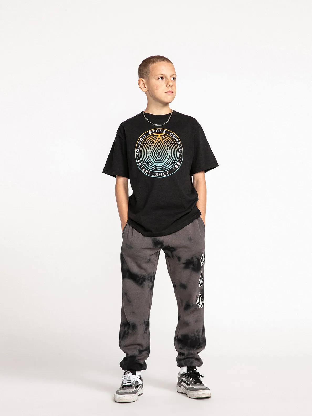 BIG BOYS ICONIC STONE PLUS FLEECE PANTS - BLACK