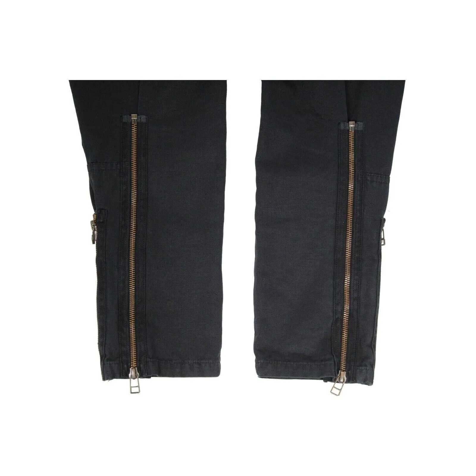 Black Bondage Pocket Zipper Leg Tie Waist Cargo Pants