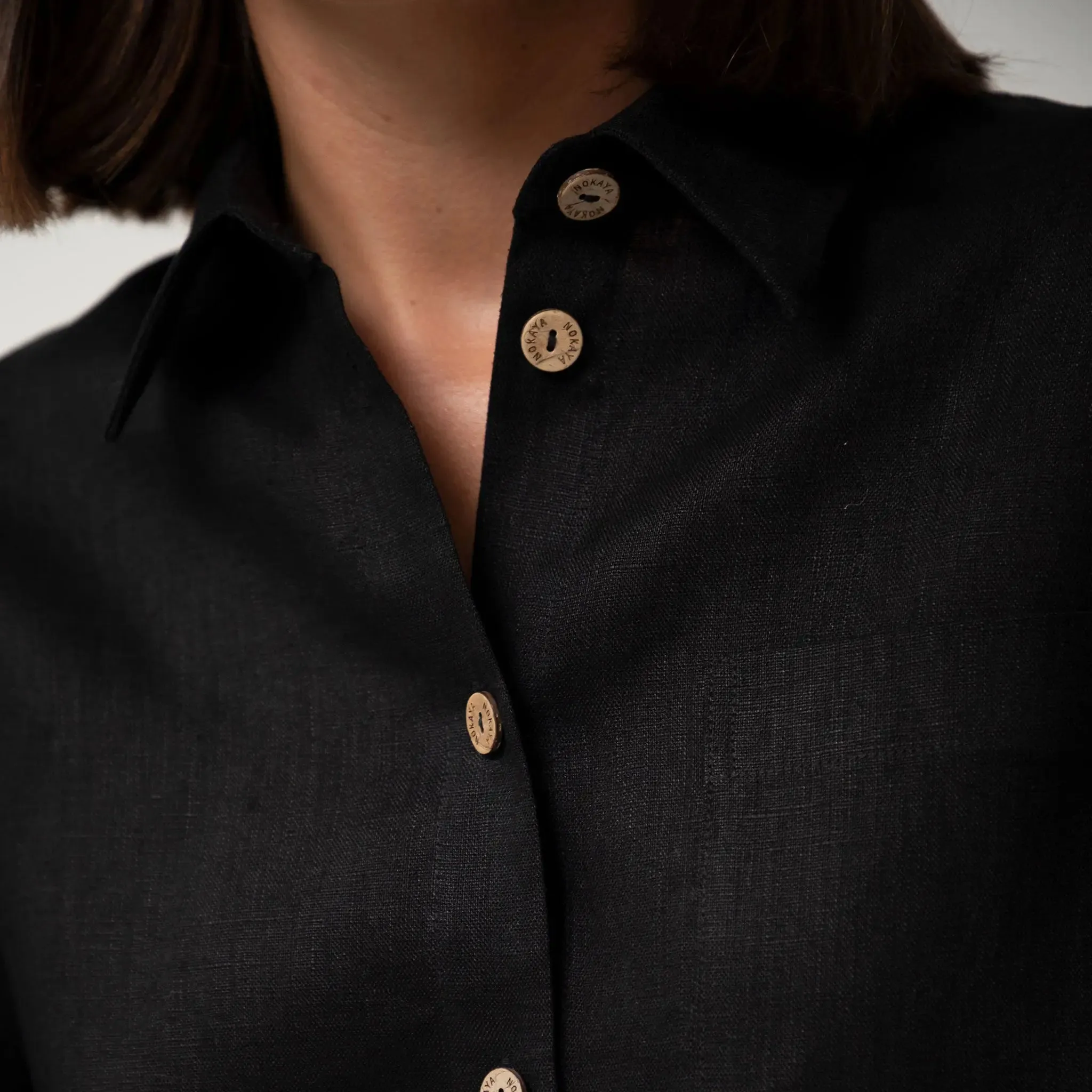 Black Heavy Linen Shirt Perfect Days