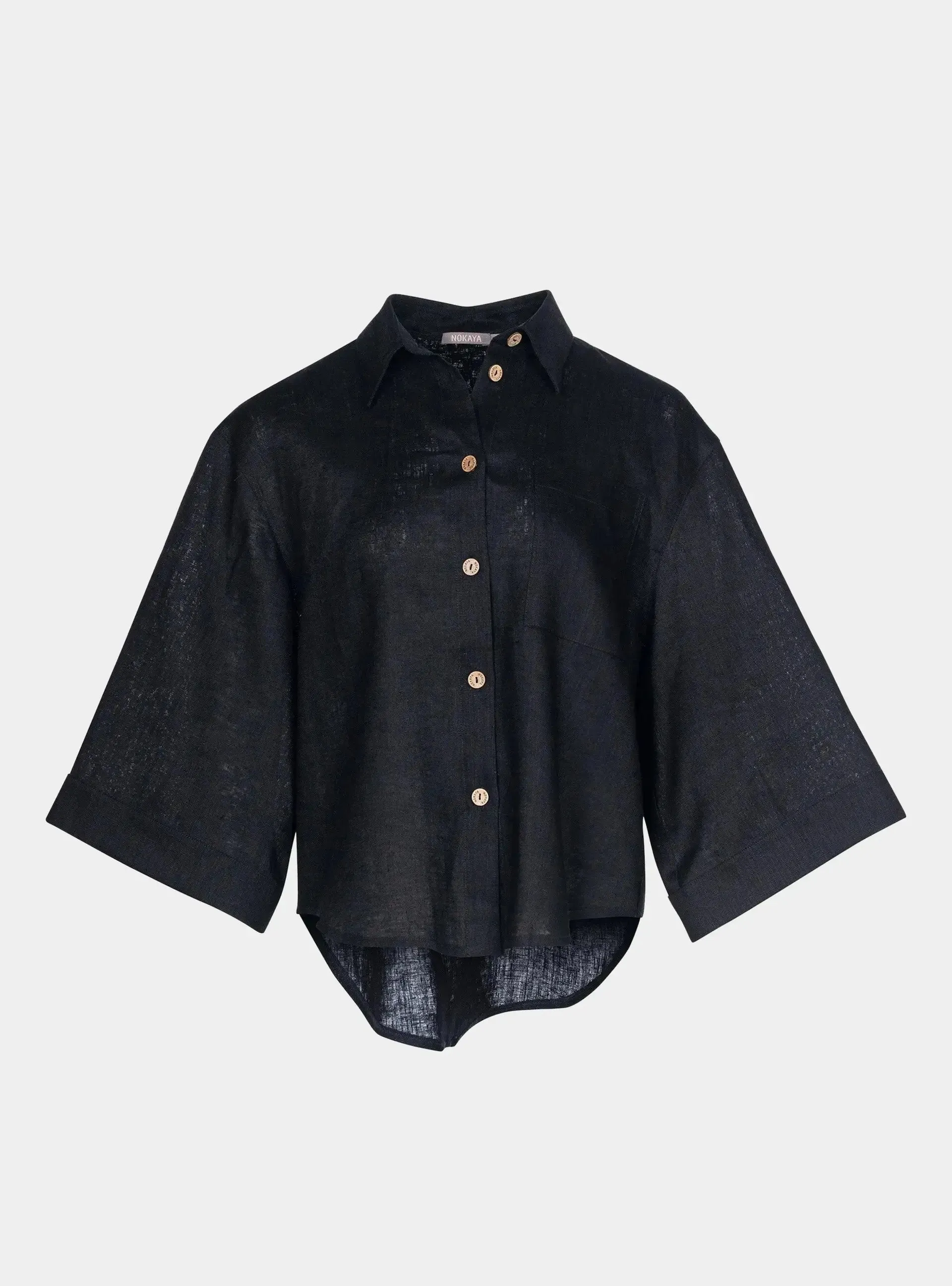 Black Heavy Linen Shirt Perfect Days