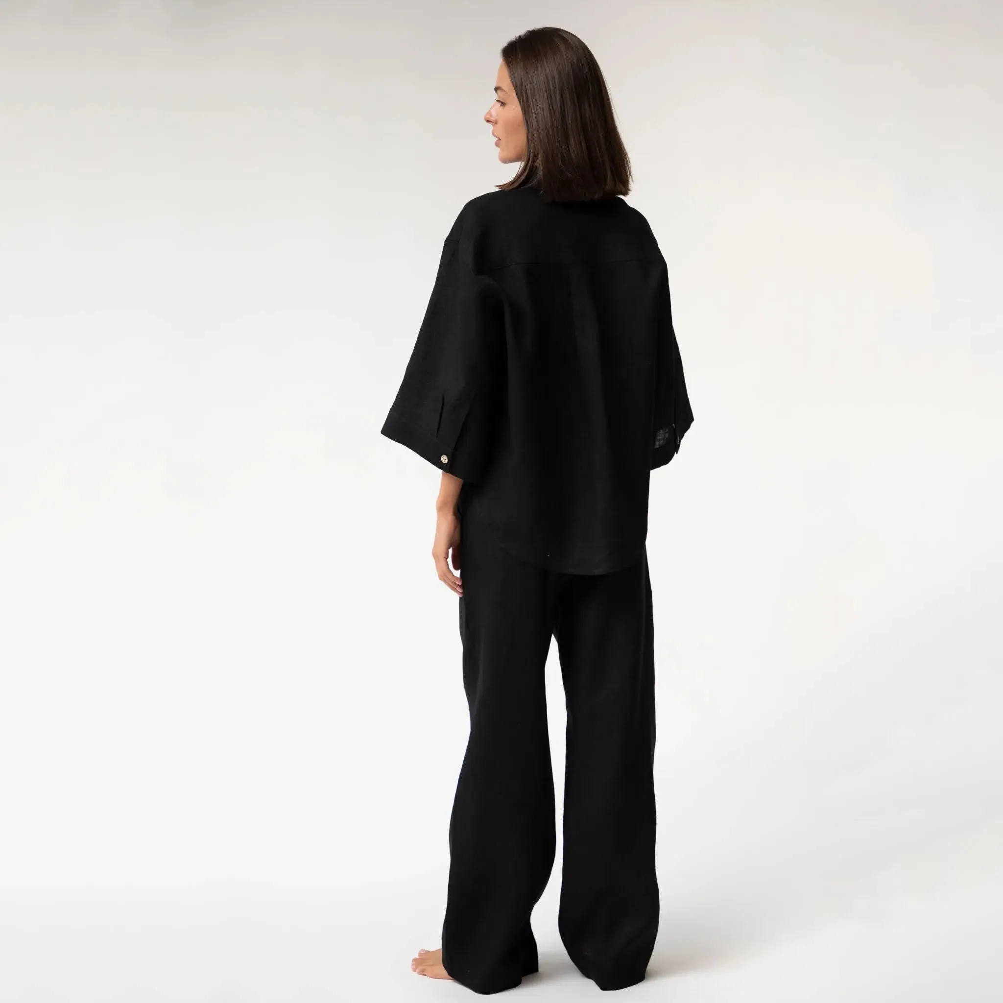 Black Heavy Linen Shirt Perfect Days