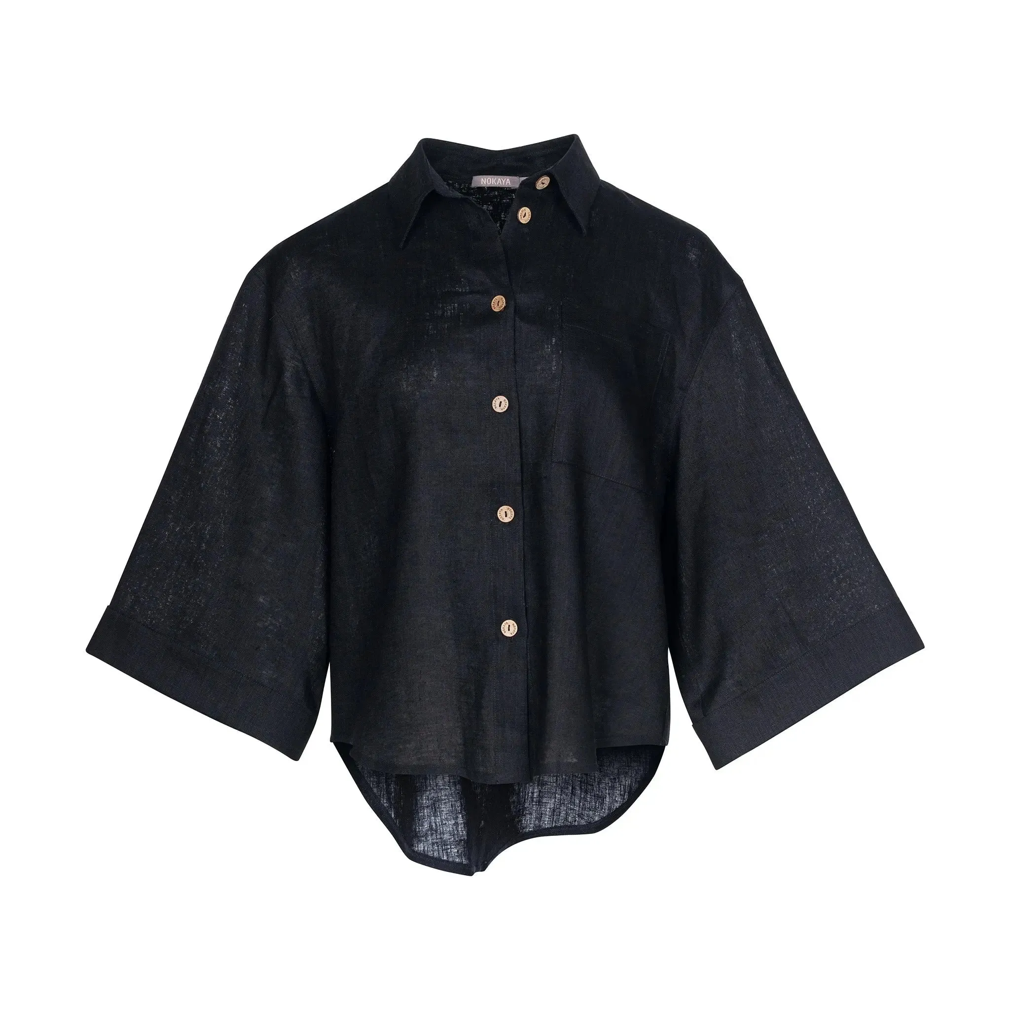 Black Heavy Linen Shirt Perfect Days