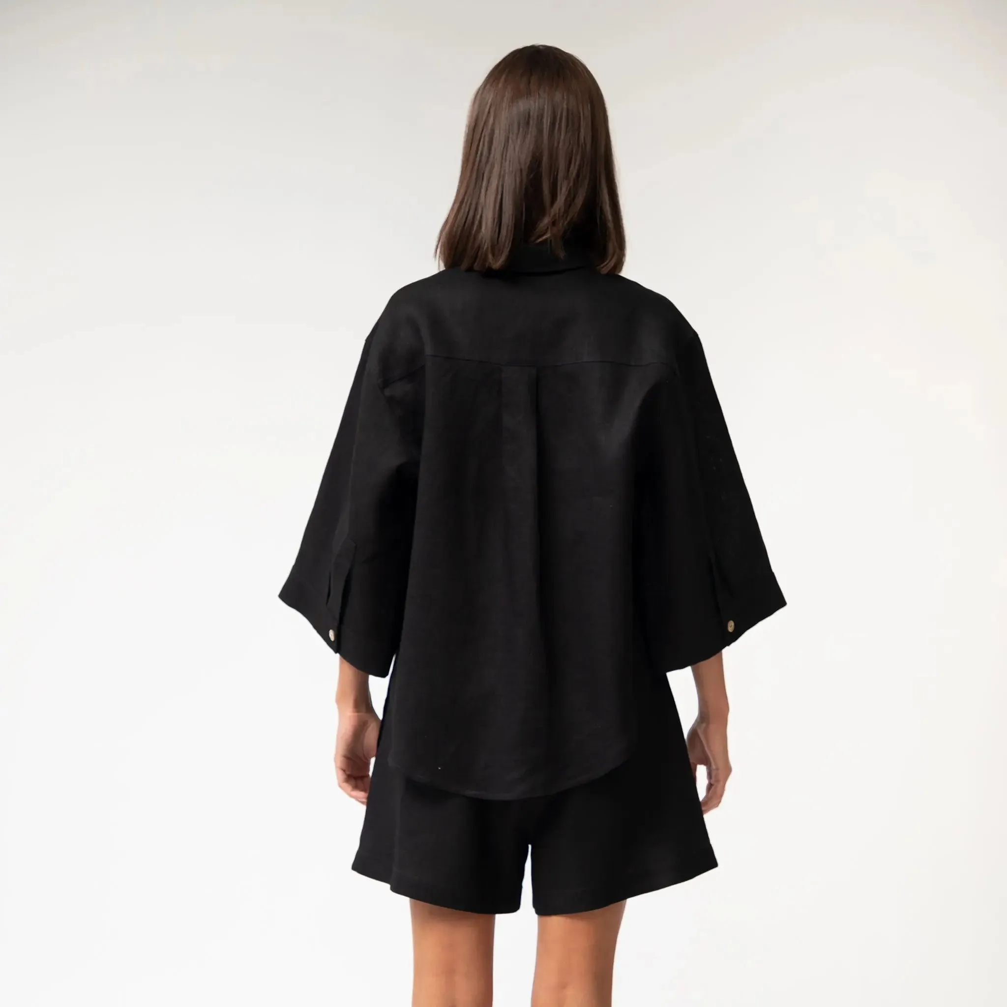 Black Heavy Linen Shirt Perfect Days