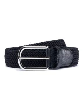 Black Stretch Braided Belt