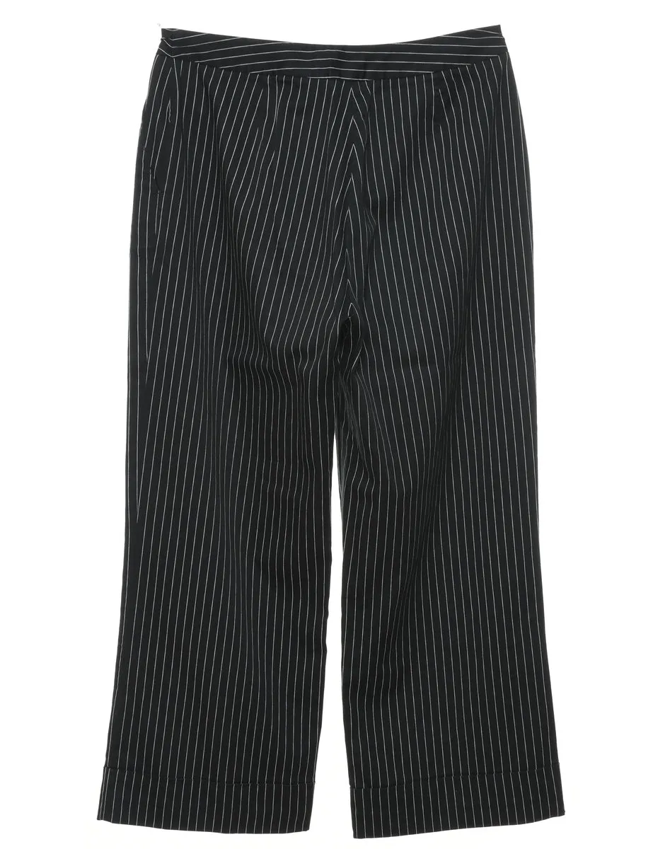 Black Striped Classic Trousers - W30 L25