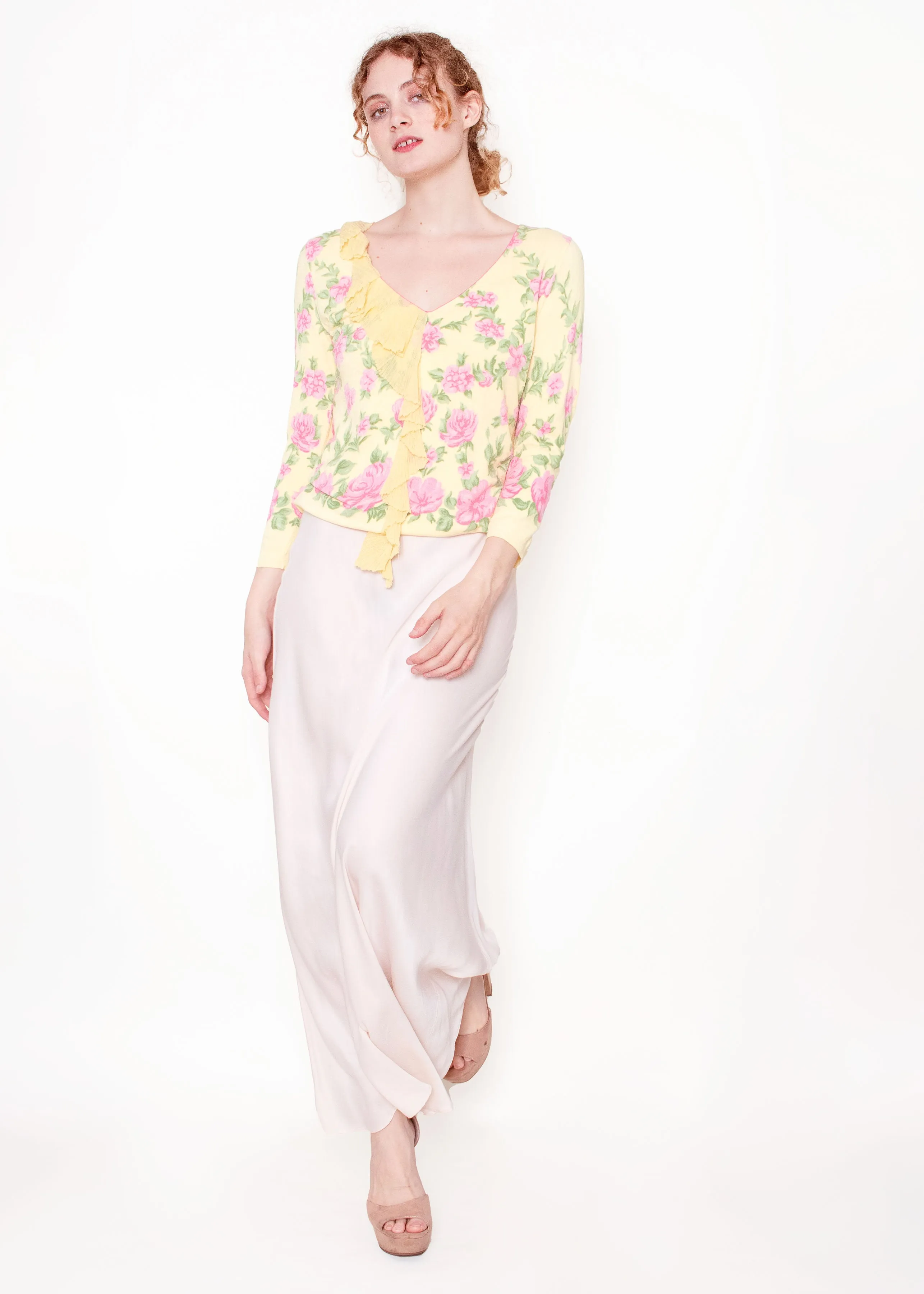 Blumarine Yellow Floral sweater