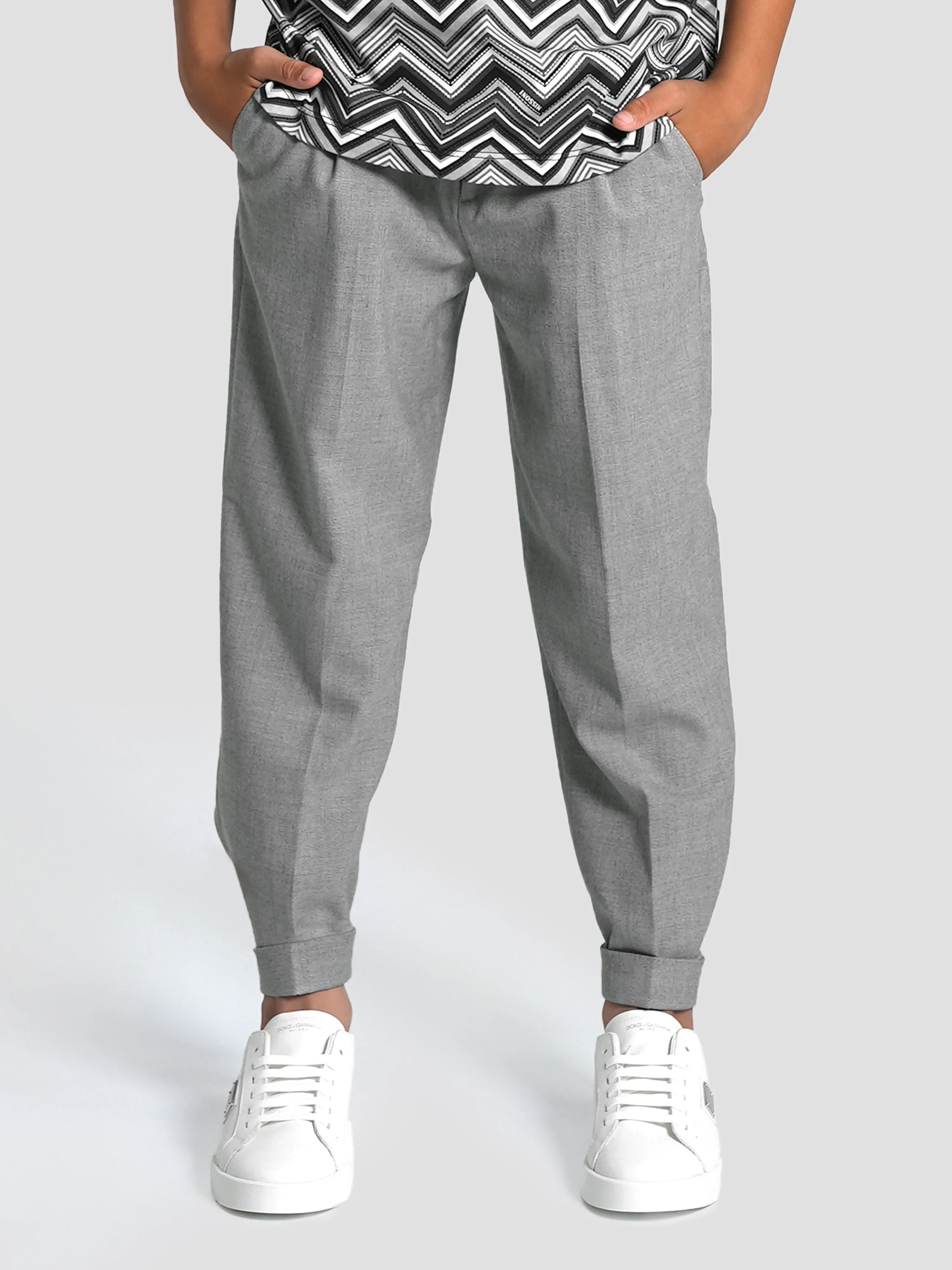 BOSS Boys Suit Trousers in Grey