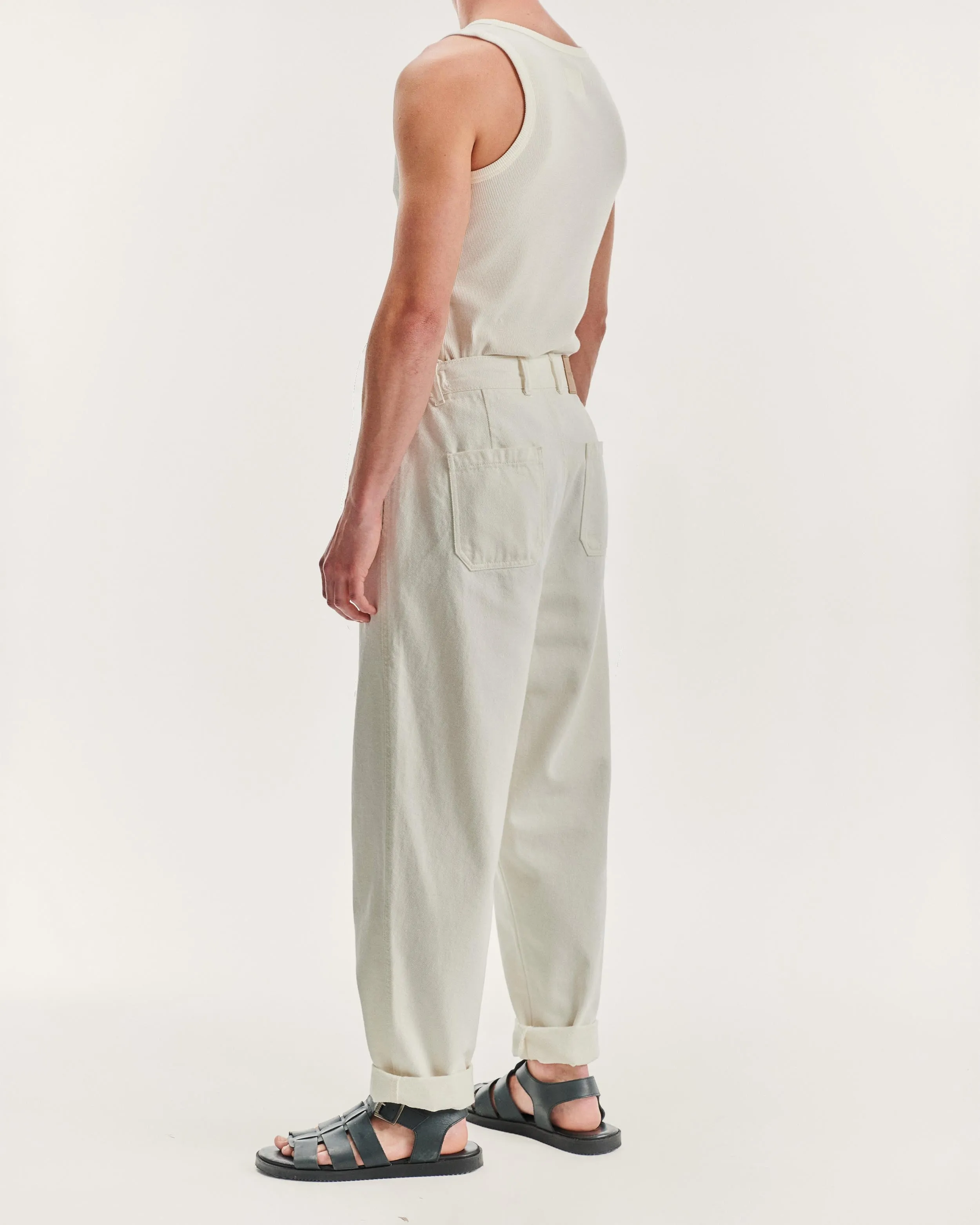 Calder Cotton Twill Pant Ecru