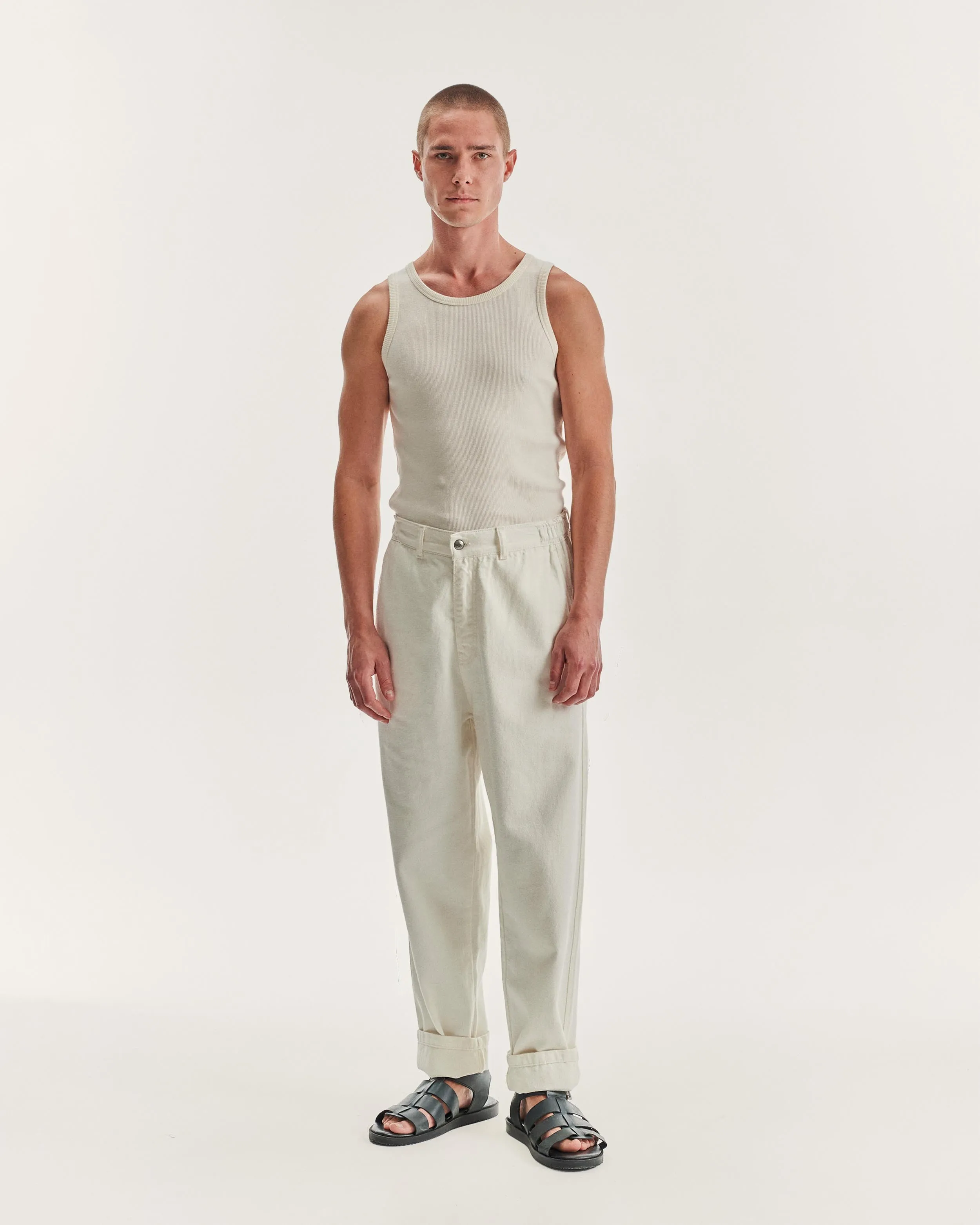 Calder Cotton Twill Pant Ecru