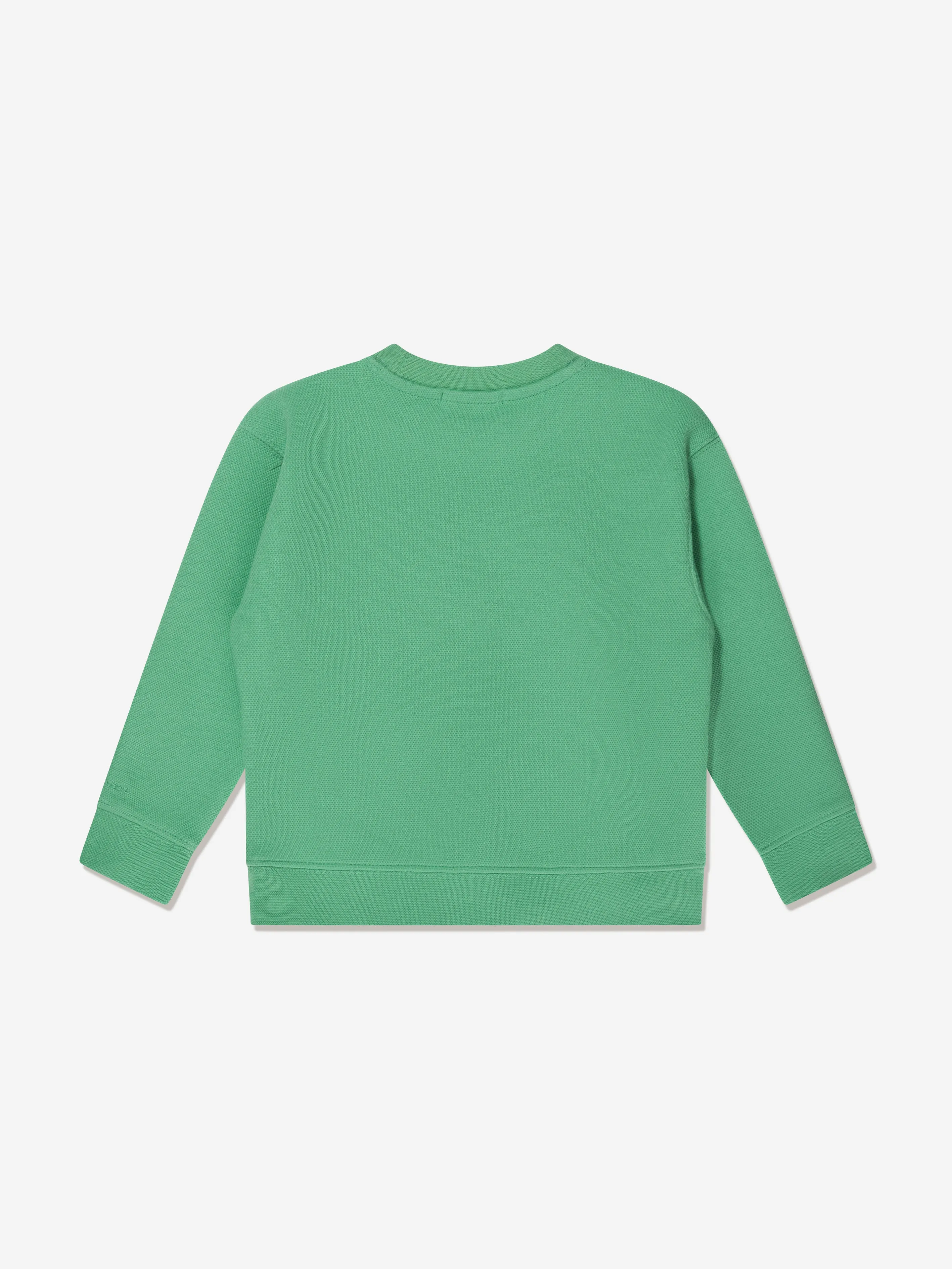 Calvin Klein Boys Interlock Pique Sweatshirt in Green