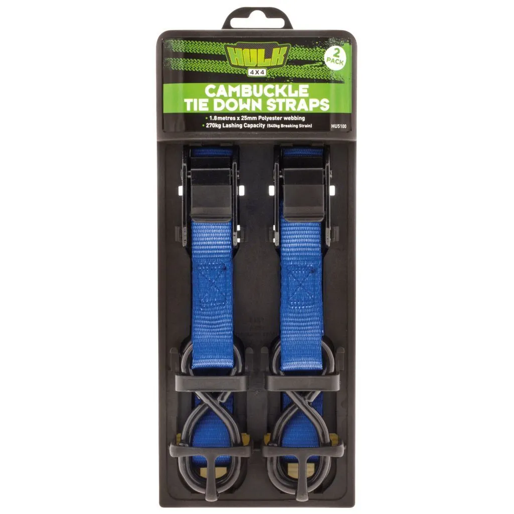 Cambuckle Tiedown Straps (2Pk)