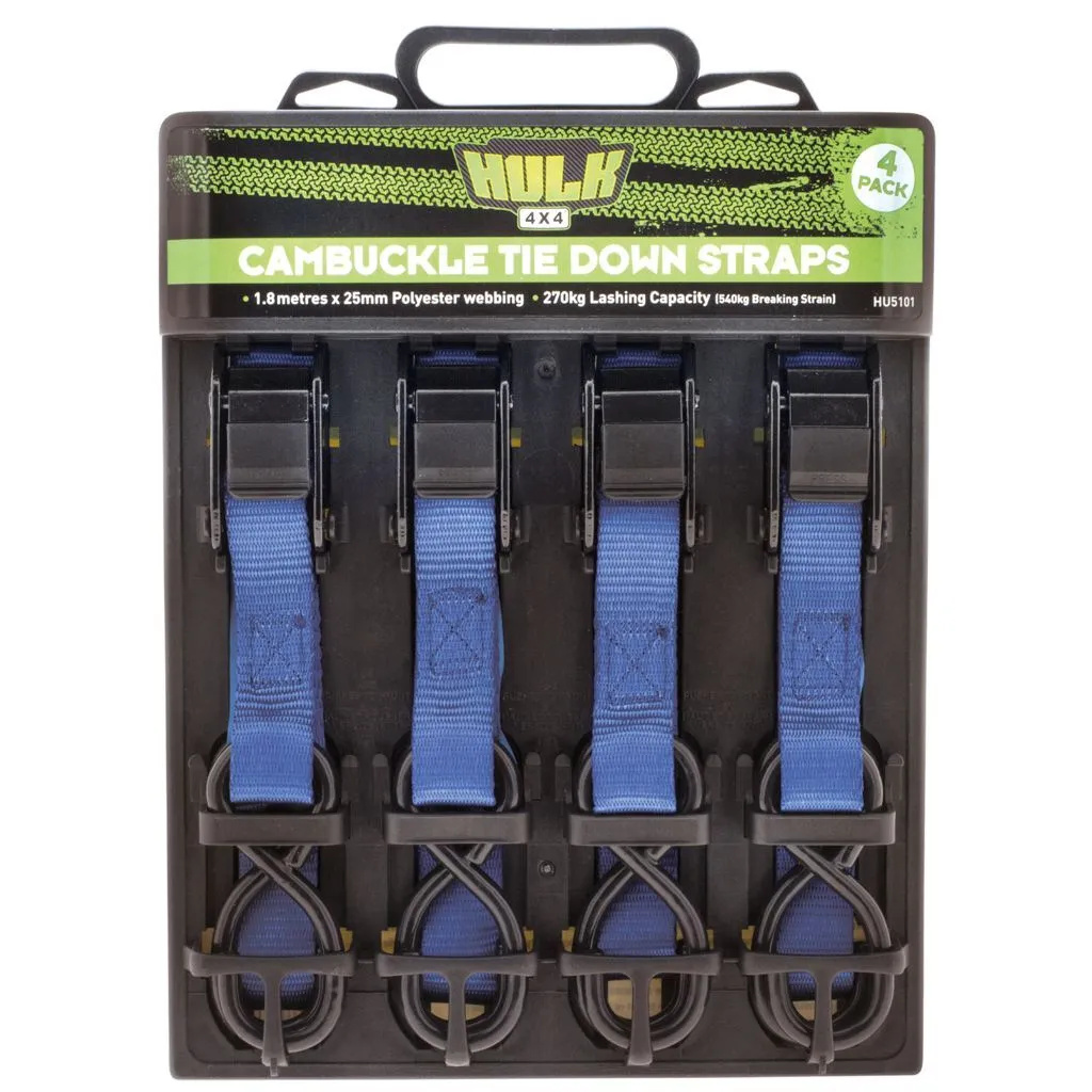 Cambuckle Tiedown Straps (4Pk)