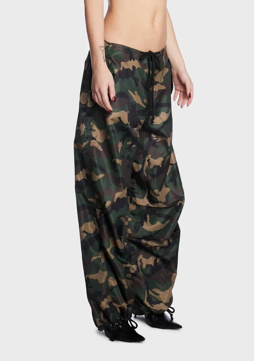 Camo Nylon Cargo Pants