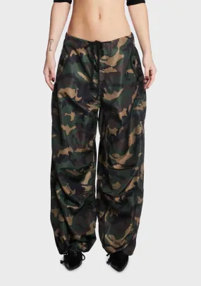 Camo Nylon Cargo Pants