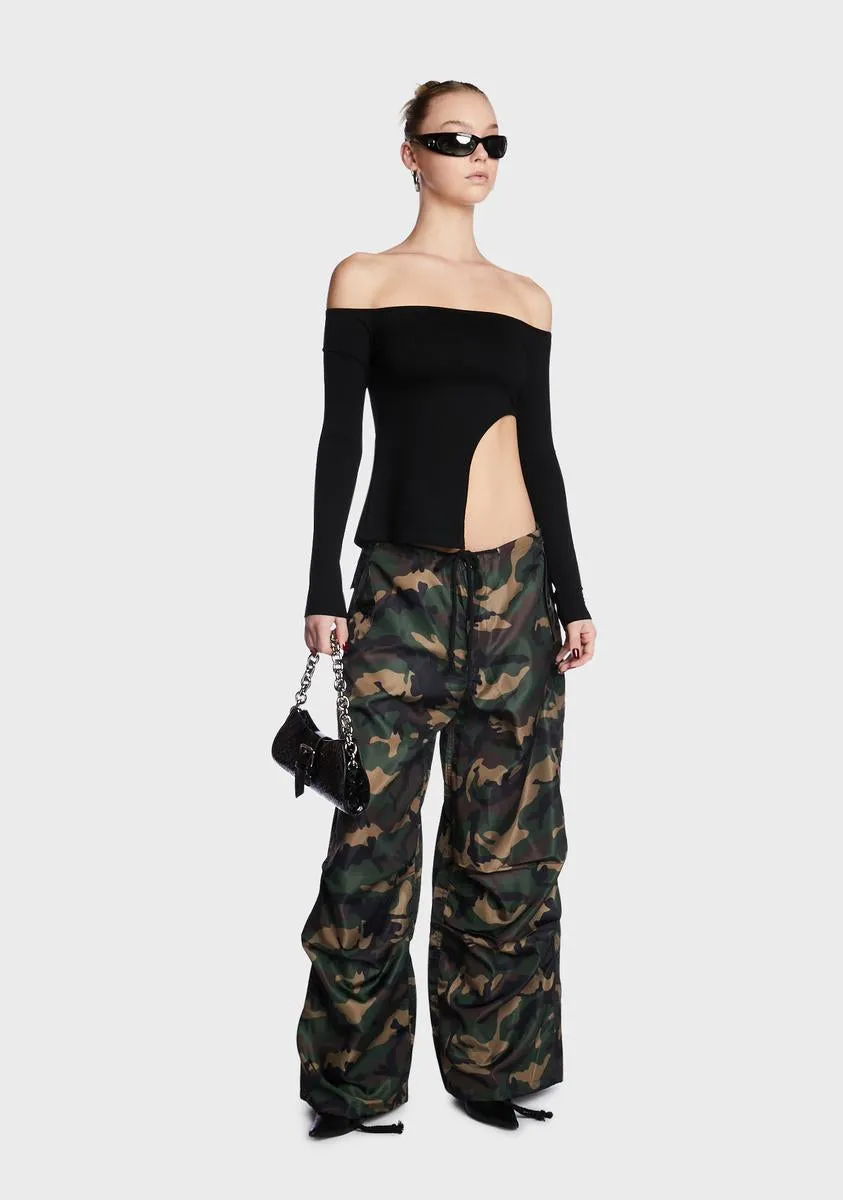 Camo Nylon Cargo Pants