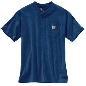 Carhartt Men's Dark Cobalt Blue Heather S/S Workwear Henley