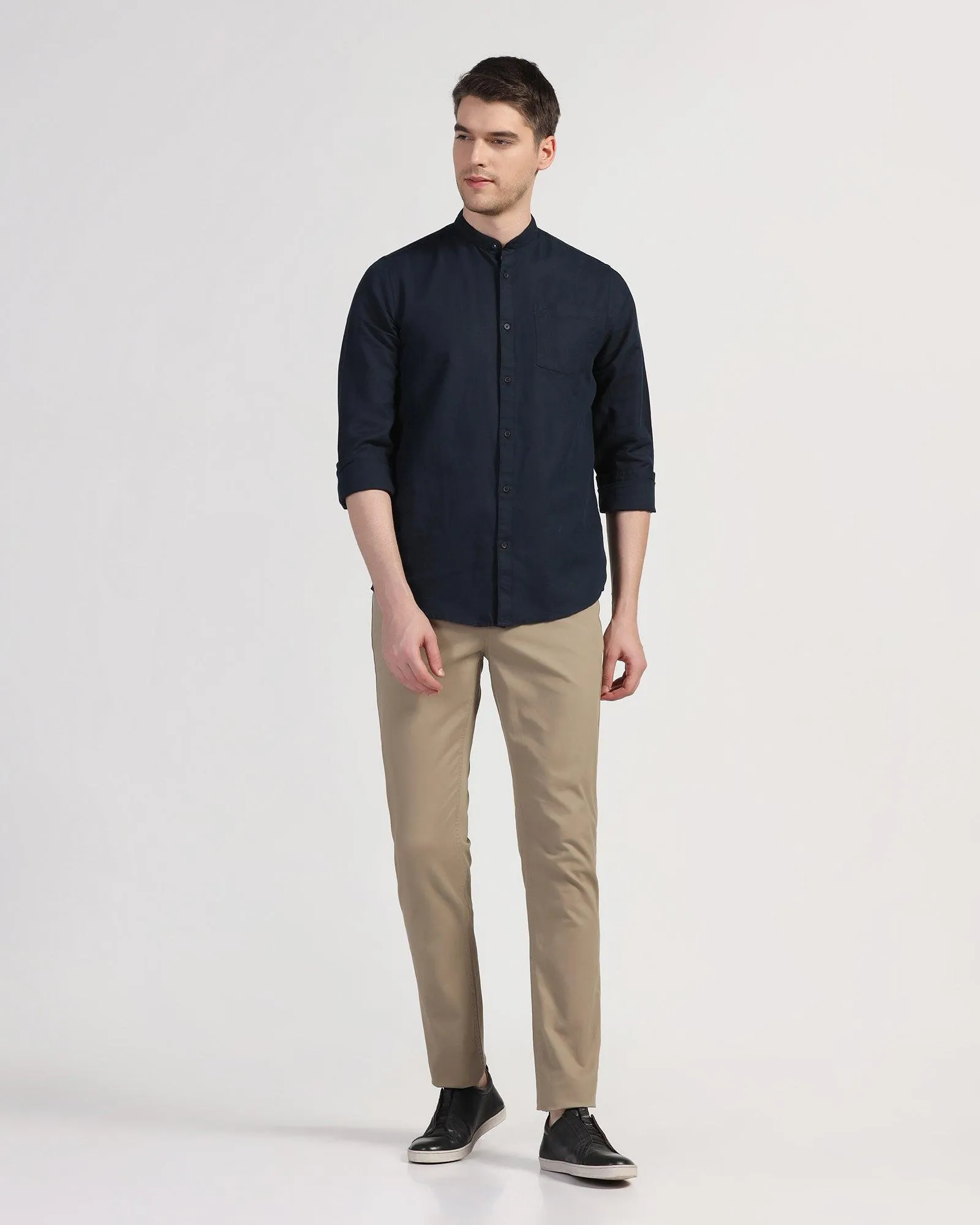 Casual Navy Solid Shirt - Perry