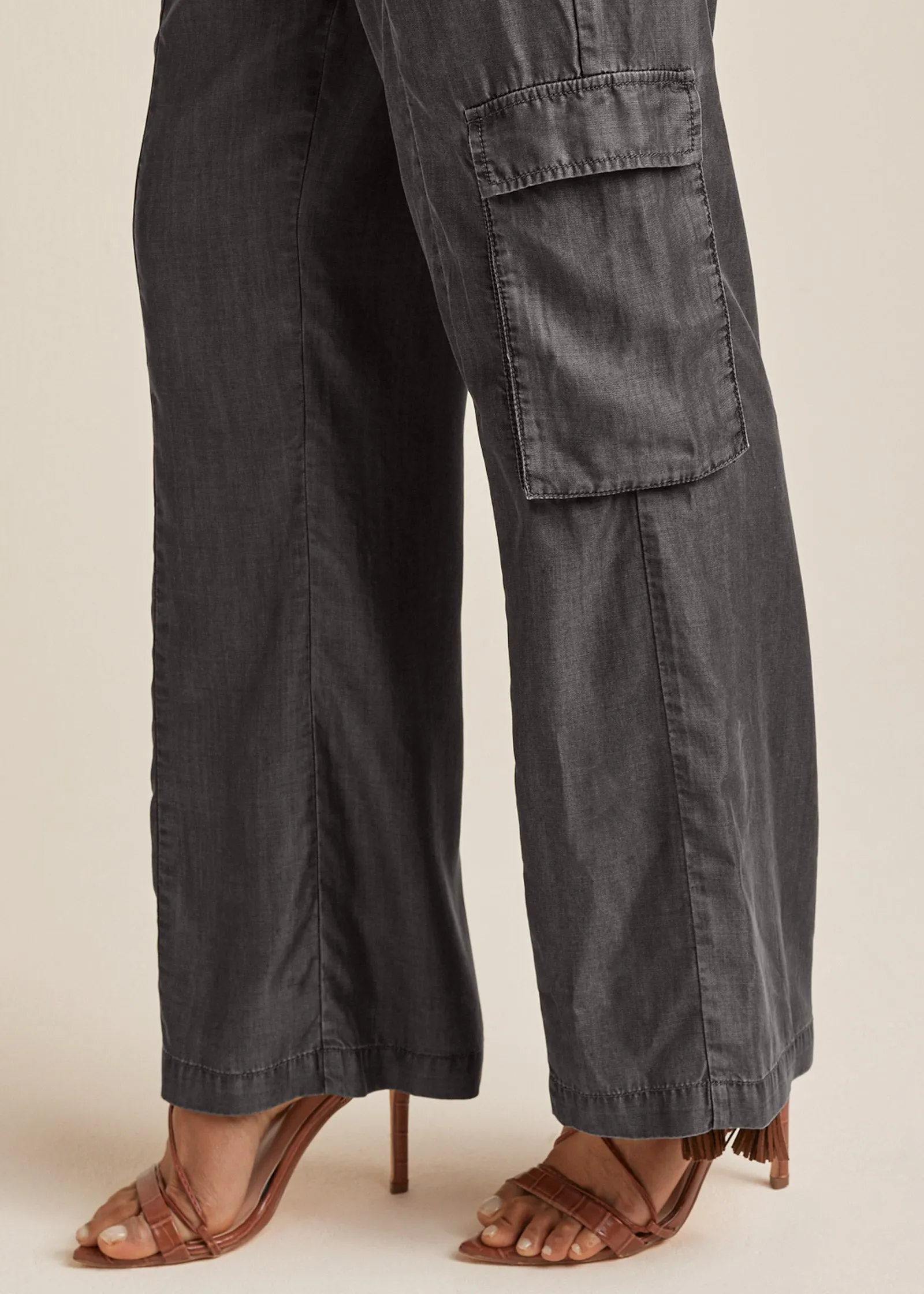 Chambray Cargo Pants  - Gray Heather