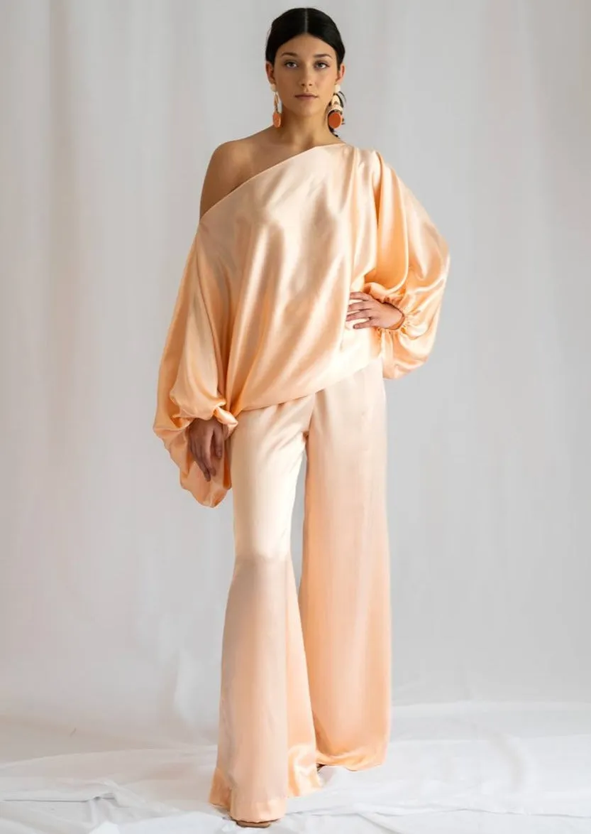 Claudia silk wide-leg pants