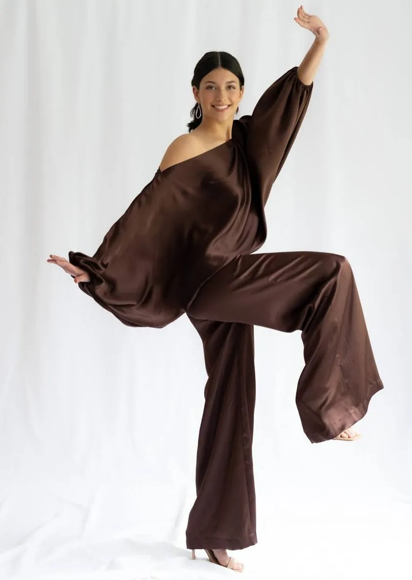 Claudia silk wide-leg pants