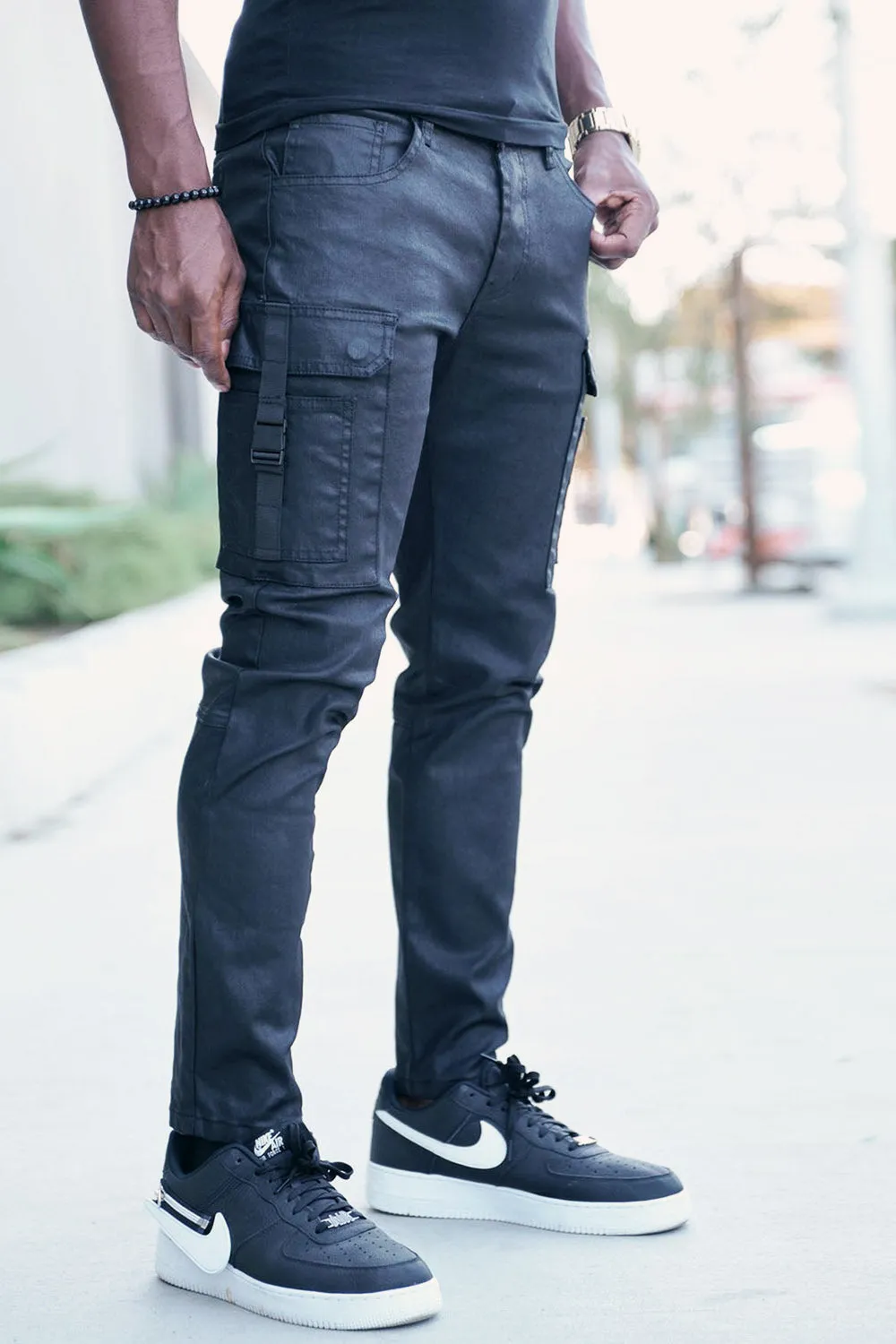 Coated Utility Cargo Pants