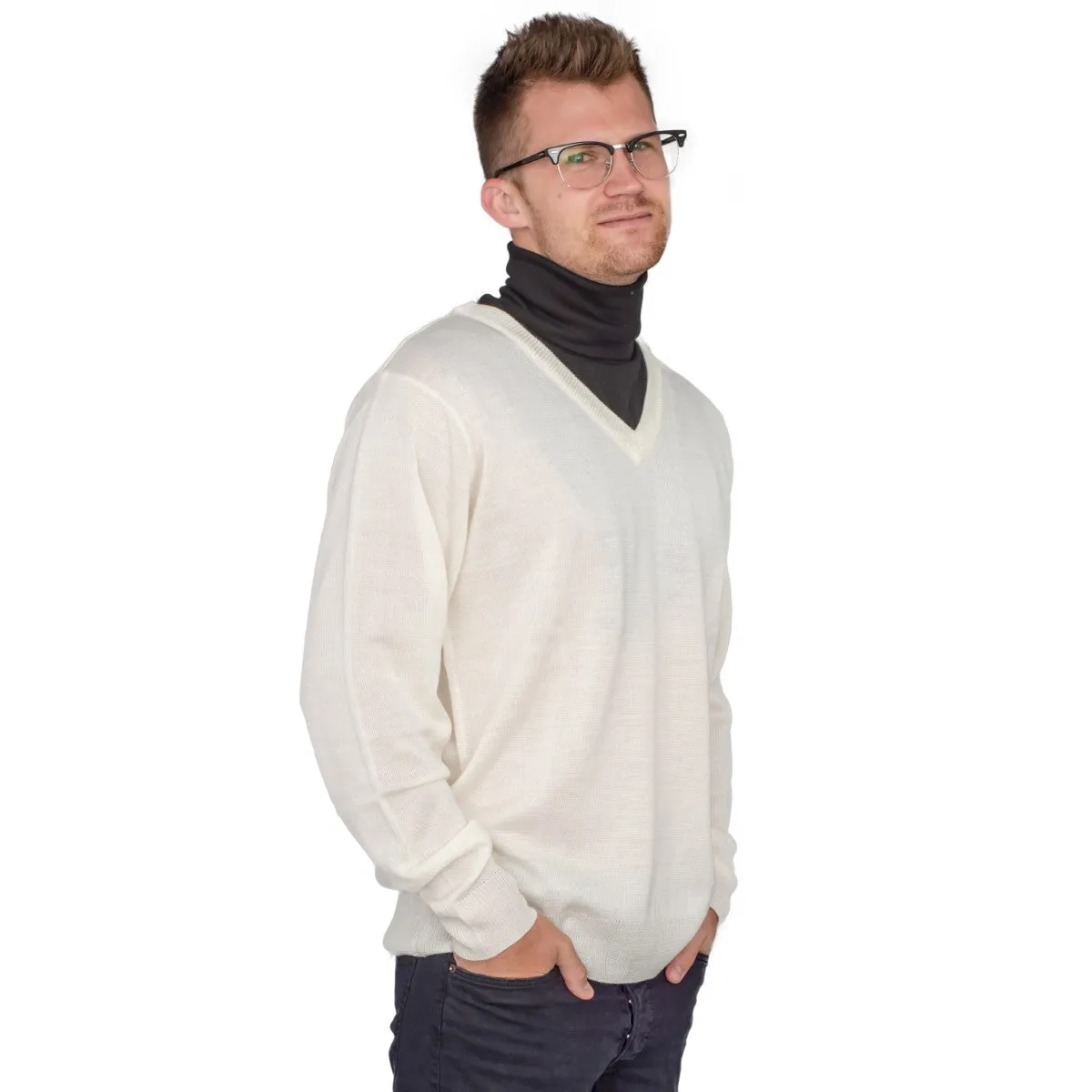 Crazy Cousin Eddie V-Neck Sweater with Black Dickey