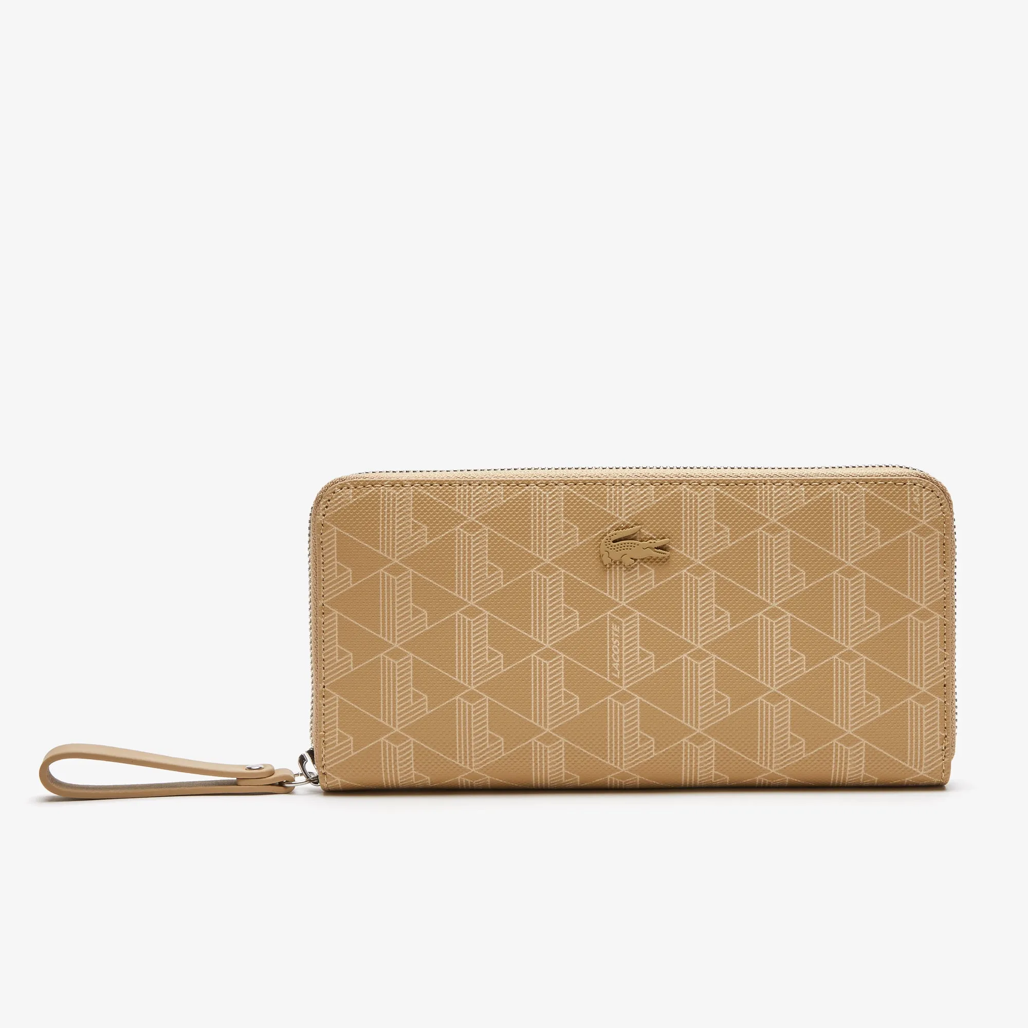 Daily Lifestyle Women's Lacoste Monogram Print Zip Wallet