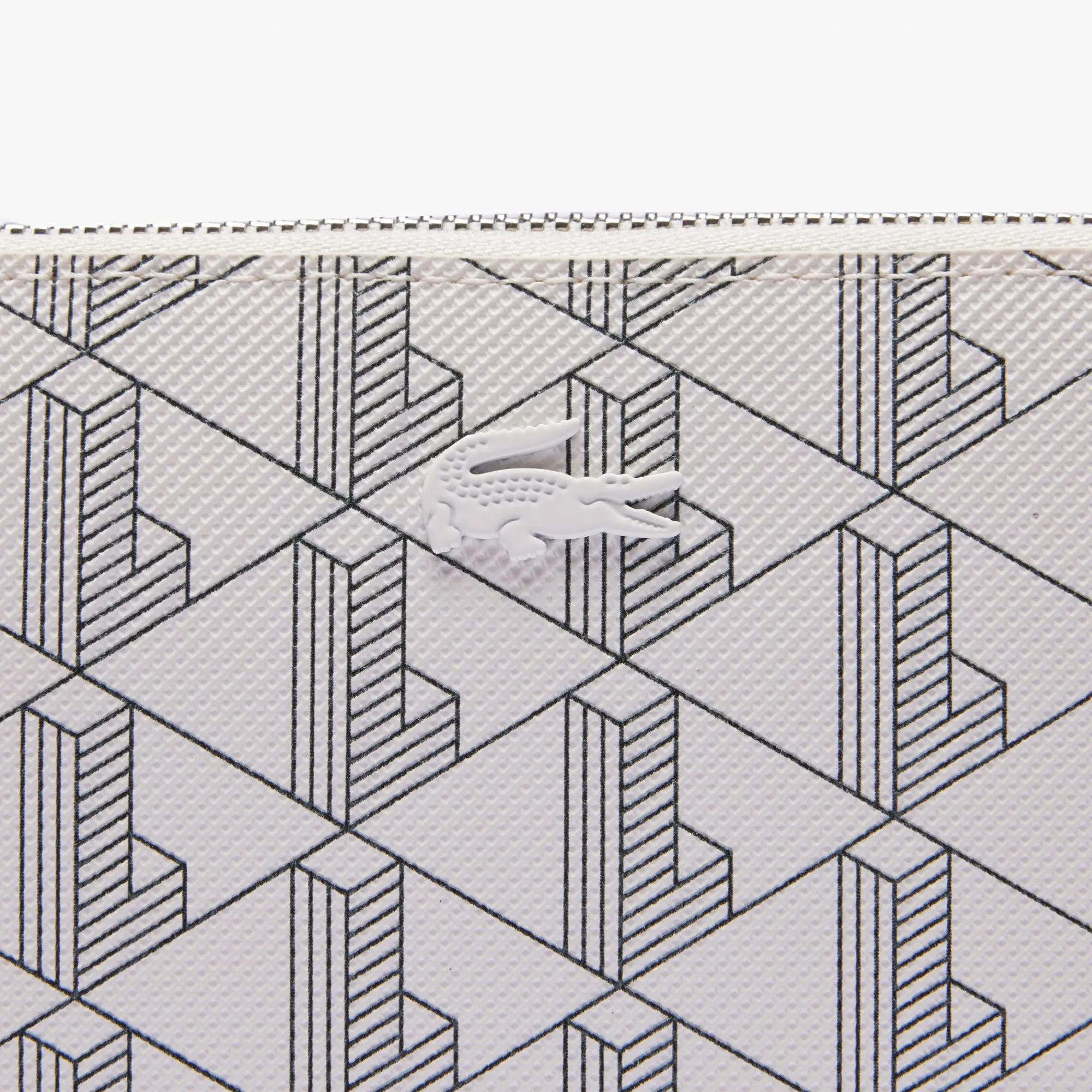 Daily Lifestyle Women's Lacoste Monogram Print Zip Wallet