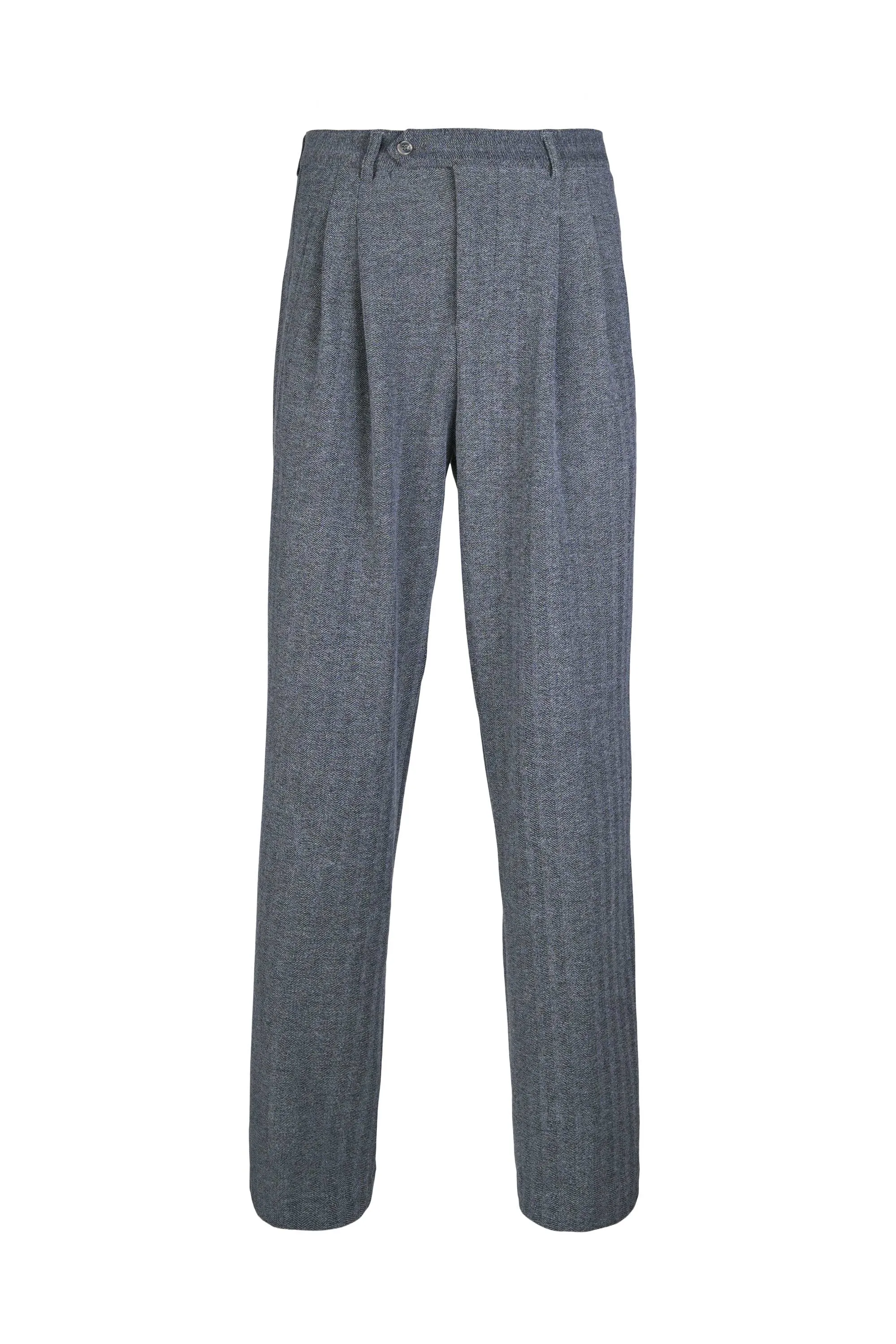 Double Pleated Wide-Fit Straight Trousers