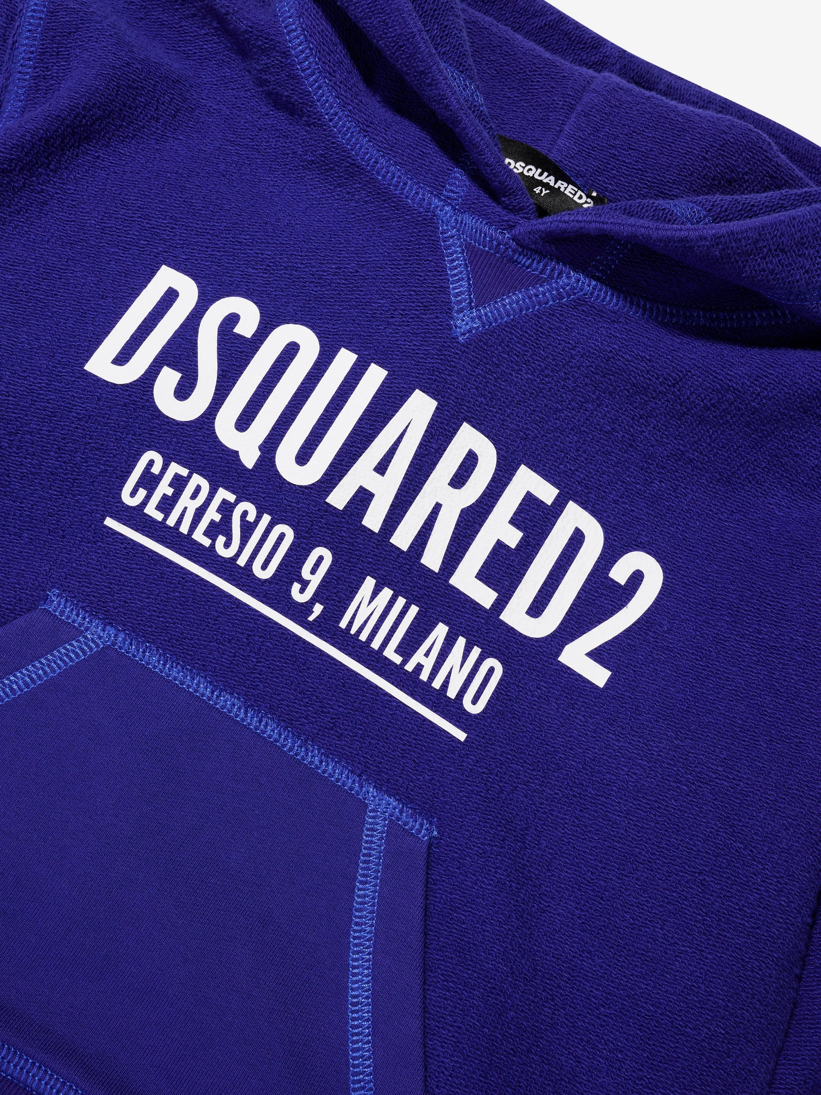 Dsquared2 Kids Logo Hoodie In Blue