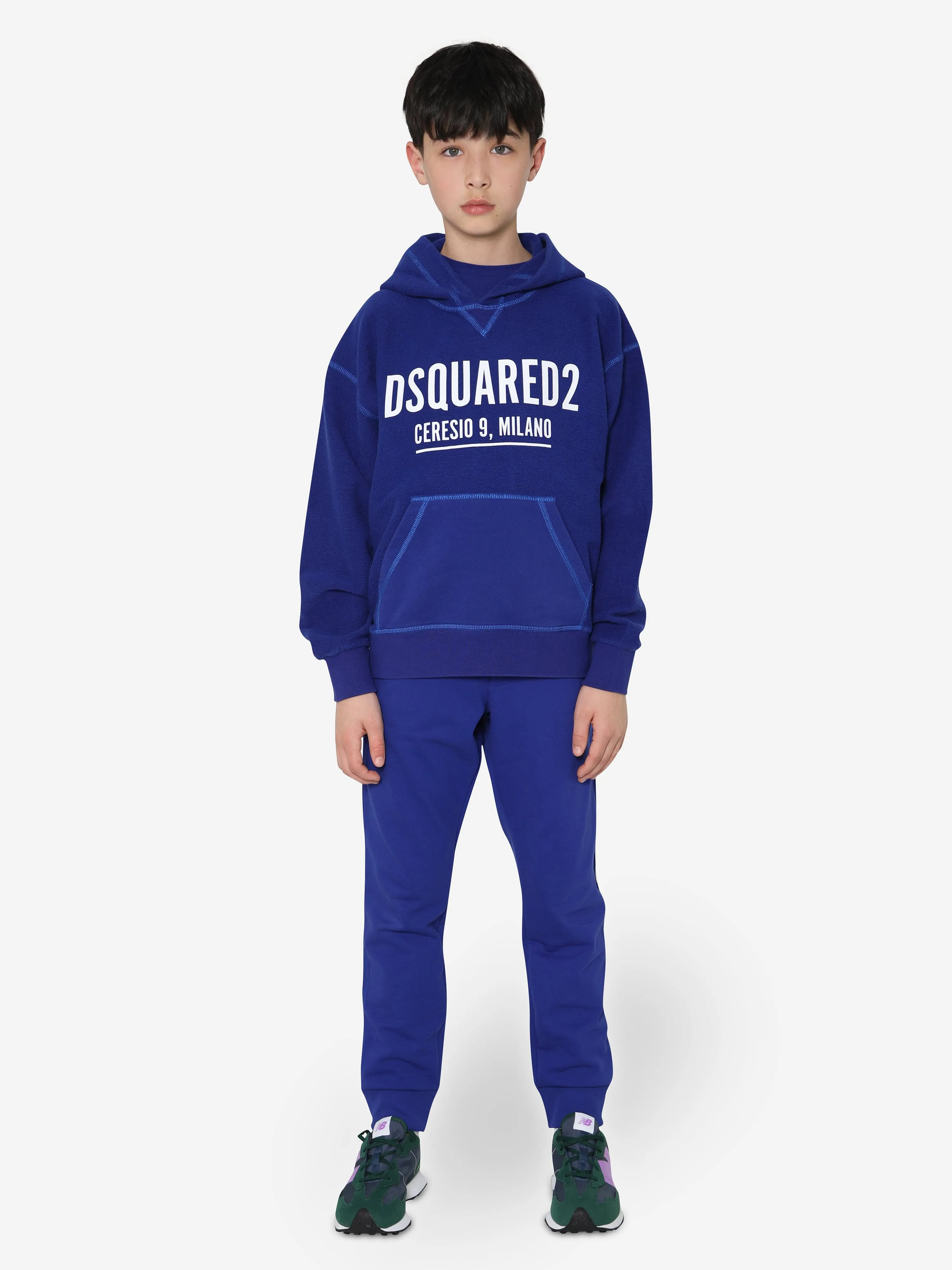 Dsquared2 Kids Logo Hoodie In Blue