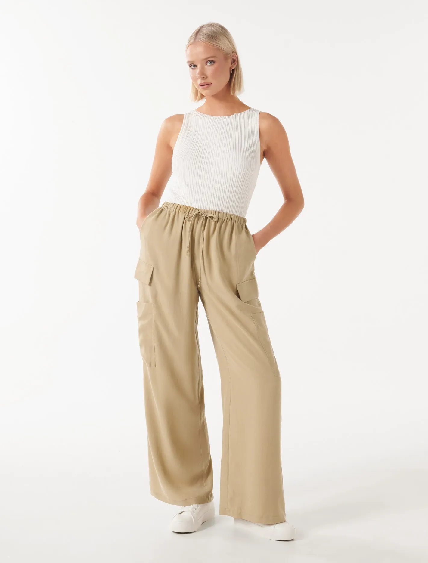 Elsie Elastic Waist Cargo Pants