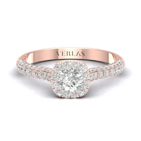 Embellished Iconic Round-Princess Halo Ring